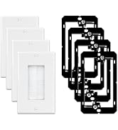 Iwillink 4-Pack Brush Wall Plate with Low Voltage Mounting Bracket, Cable Pass Through Insert for...