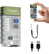 Yemao LED Small Flashlight, 600Lumens Bright Mini Keychain Light, Portable USB Rechargeable Pocke...