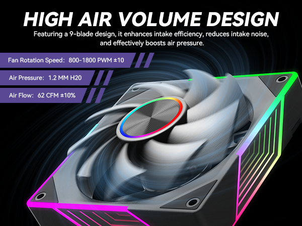 argb case fan with balck frame and infinite mirror