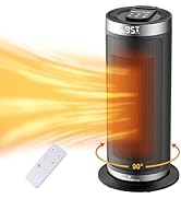 1500W 16" Space Heater with Remote Control & Thermostat, Portable PTC Ceramic Electric Heater 4 H...
