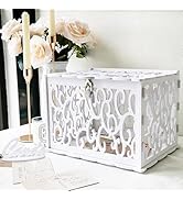 OurWarm DIY White Wedding Card Box with Lock PVC Card Box Graduation Card Box Perfect for Wedding...