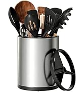 TODAYGO Utensil Holder For Kitchen Counter, Large 360°Rotating Stainless Steel Utensil Crock with...
