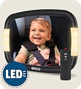 Onco LED Baby Car Mirror with Light - 2 Modes for Day &amp; Night Driving, 100% Shatterproof Baby Mir...