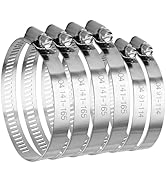 Dianrui 6PCS 6inch + 4inch Hose Clamps Stainless Steel 304 Duct Clamps Dry Vent Clamp Air Ducting...