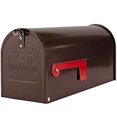 Bronze Metal Mailbox Post Mount, RAINHOL Medium Compacity Mail Box, Galvanized Steel Standard Mai...