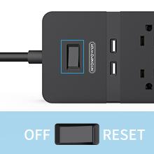 flat surge protector power strip