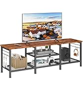 Furologee TV Stand for TVs up to 65 Inch, Entertainment Center with Open Storage Shelves, 55 Inch...