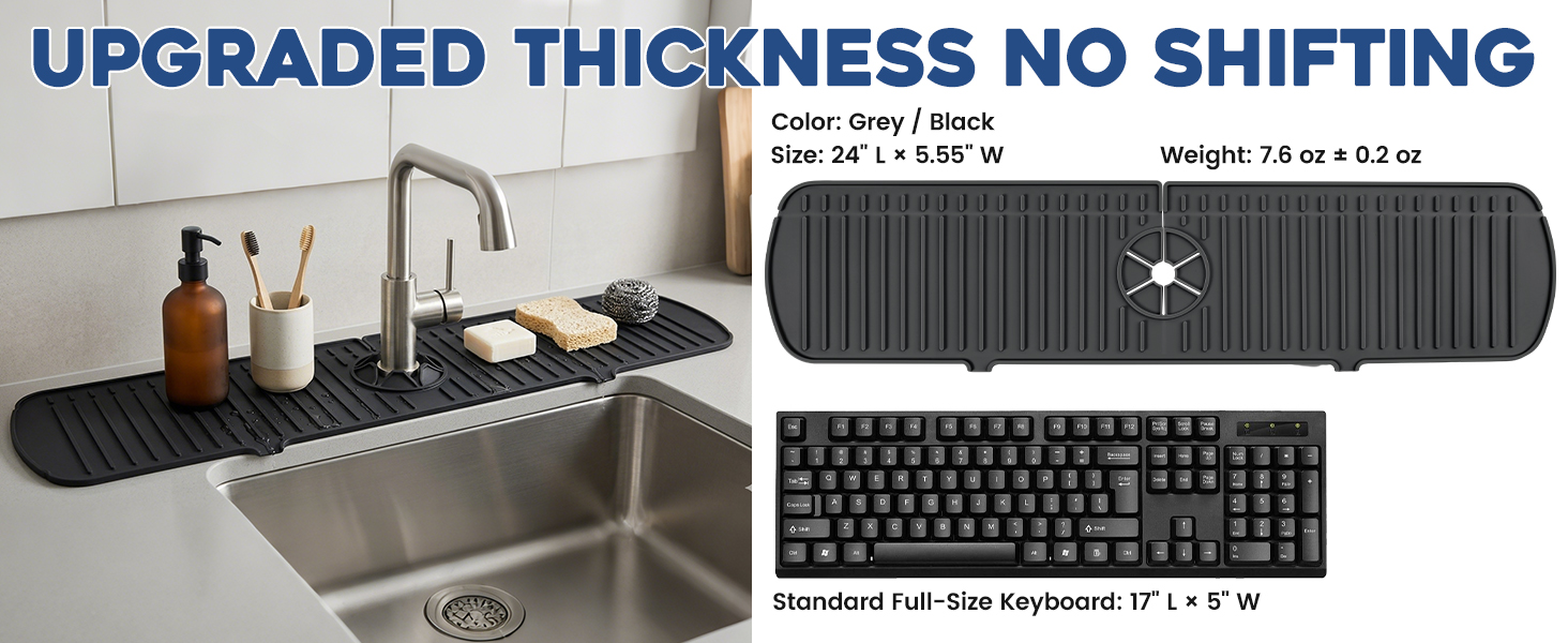 Silicone Faucet Mat Drip Catcher Drying Tray Mat Dish Kitchen Accessories Sink Splash Guard