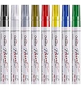 Paint Marker Pens - 8 Colors Oil Based Paint Markers, Permanent, Waterproof, Quick Dry, Medium Ti...