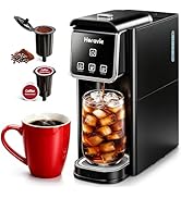Horavie Single Serve Coffee Maker, Hot &amp; Iced Coffee Maker for K-Pod and Grounds, Strong Brew Set...
