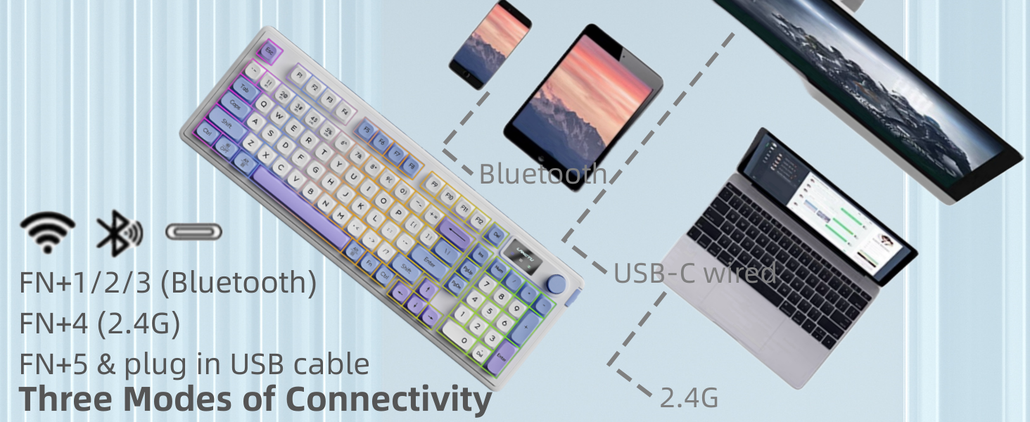 L98 membrane keyboard cute keyboard 98 keys gasket mounted RGB programmable gaming keyboard