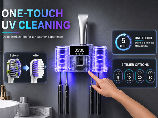 toothbrush holder and cleaner toothbrush cleaner sanitizer holder tooth brush cleaner and sanitizer