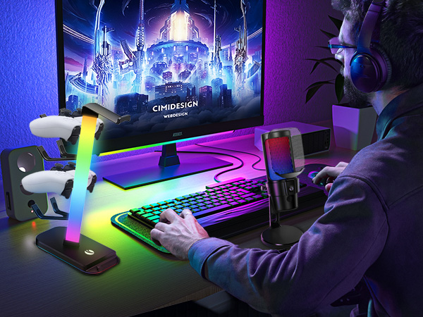 RGB Gaming Headphones Stand