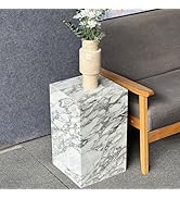 Luxury Marble Side Table,Square End Table for Modern Sofa and Bed, Living Room, Sofa, Bedroom(Ara...