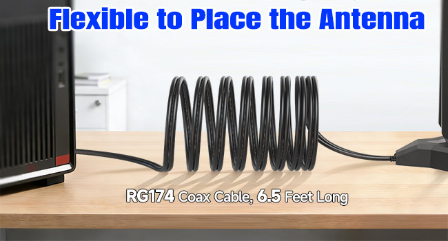 wifi antenna with long extension cable cord