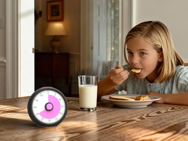Our visual timer helps kids develop healthy eating habits with clear, colorful progress tracking