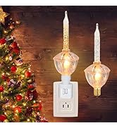 Christmas Bubble Night Light With Silver Glitter Fluid, 1 Pack, 1 Spare 5 Watt Clear Light Bulb W...