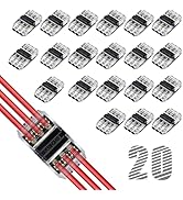 Quick Solderless 2-Way 3-Pin Wire Splice Connectors, Fits 20-24 AWG, Ideal for Automotive, LED, a...