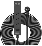 Flat Plug Extension Cord 25 Ft, NTONPOWER Ultra Thin Flat Extension Cord Under Carpet, Rug, Door,...