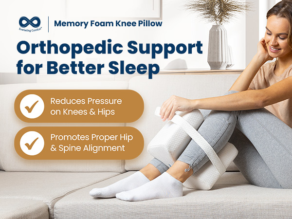 Memory Foam Knee Pillow Side Sciatica Pain Relief Pillow Support Leg Alignment Back Hip
