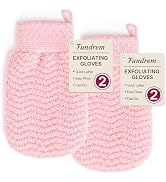 Exfoliating Gloves 2 Pack, Wave Texture Exfoliating Mitt for Dead Skin Remover, Body Scrub Gloves...