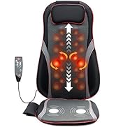 Giantex Shiatsu Back Massager with Heat, Deep Tissue Kneading, Vibration for Full Back and Hip Mu...