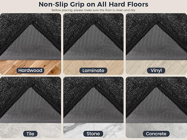 Non-Slip Grip on All Hard Floors