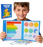 TINYLENS Magnetic Fraction Book with Magnetic Fraction Tiles &amp; Circles, STEM Magnetic Math Master...