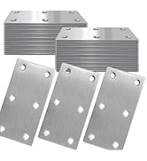 40Pcs Stainless Steel Flat Bracket Mending Plate, 4"x2" Bracket Joining Plate, Heavy Duty Metal R...