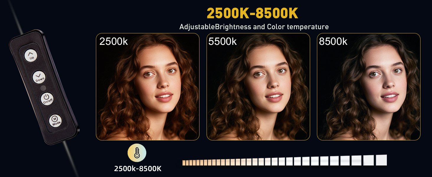 2500K-8500K color temperature range