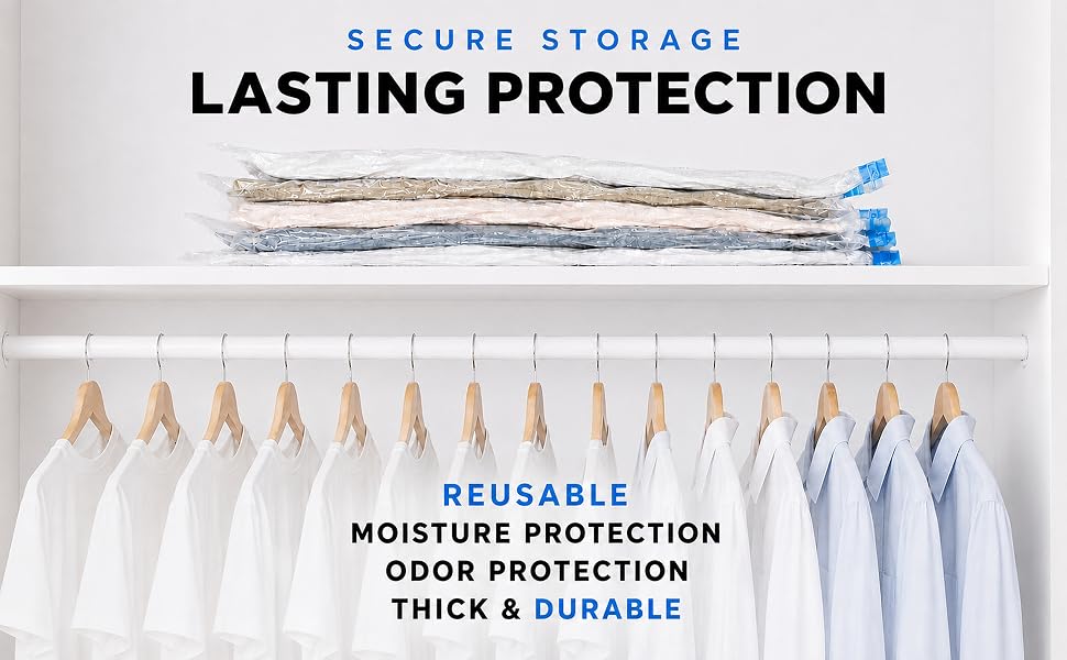 Ideal for long-term storage. Protects against dust, moisture, and odors.