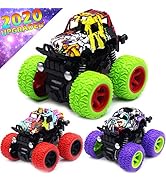CozyBomB Monster Trucks Toys - 3 Pack Friction Powered Mini Push and Go Car Truck Playset Inerti...