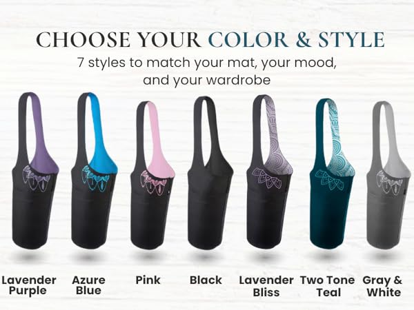 yoga bag colors to shoose from, color variations to suit needs