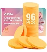 96-Count Facial Sponges-Round, AIDEA Reusable Makeup Remover Pads, Compressed Facial Sponges, 100...
