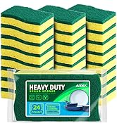 AIDEA Sponges Kitchen, Heavy Duty Scrub Sponge-24Count, Sponges for Dishes, Cellulose Dish Sponge...