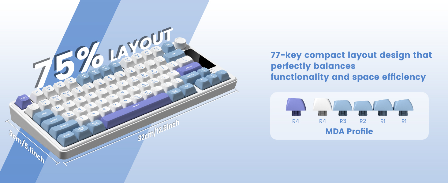 womier wireless mechanical keyboard 75% Keyboard Layout