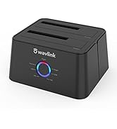 WAVLINK USB 3.0 and USB C to SATA Dual-Bay External Hard Drive Docking Station for 2.5/3.5 Inch H...