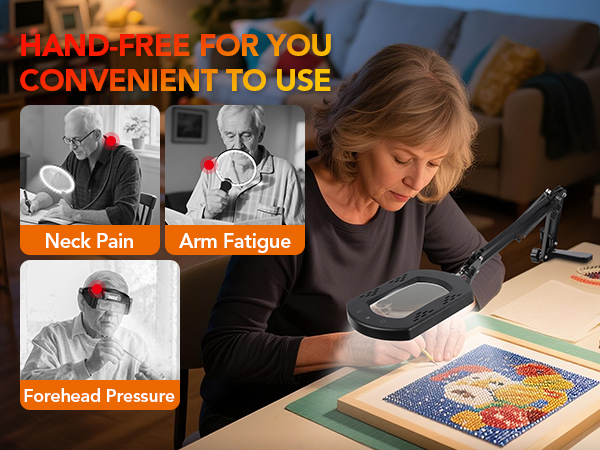 lighted magnifying glass with stand