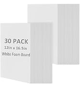 30 Pack White Foam Board for Projects, 12 x 16.5Inch Foam Core Baking Board Mat Board Center, 3/1...