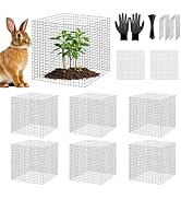 18 PCS Plant Protector from Animals, 6 Pack 12x12 Inch Metal Plant Cages with Ground Stakes and N...