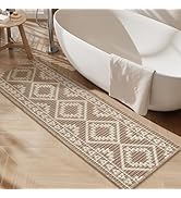 PADOOR Soft Waffle Bath Mat-Super Absorbent Bathroom Mat Quick Dry-24 * 48-Brown
