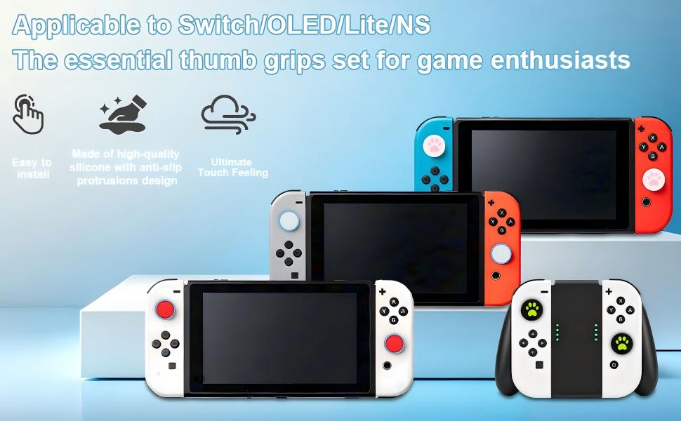 Thumb Grip Caps Compatible with Nintendo Switch 2, Silicone Joystick Grip Caps