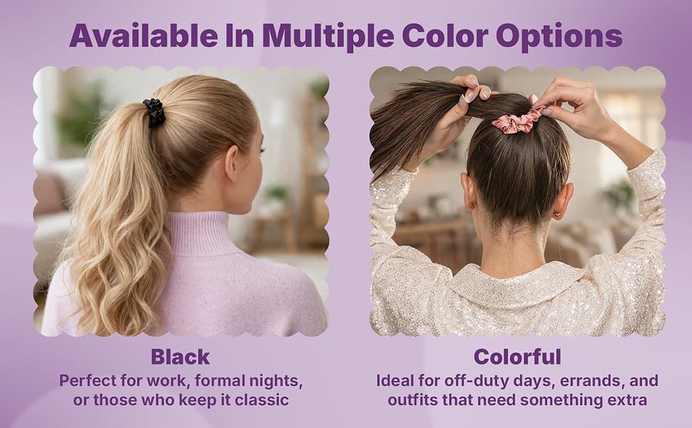 Goody scrunchies available black, pink, beige, brown