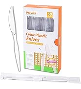 PSTVITA Disposable Plastic Knives Clear, Pack of 50 Individually Wrapped