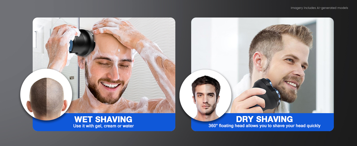 You can choose wet shaving or dry shaving.