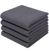 Homaxy 100% Cotton Waffle Weave Kitchen Dish Towels, Ultra Soft Absorbent Quick Drying Cleaning T...