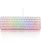 Womier 60% Keyboard Gaming Pink - Wired Creamy Mechanical Keyboard, Hot-Swappable RGB Custom Mini...