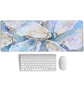 PaJiaNi Blue Ocean Coastal Art Mouse Pad,Colorful Beachy Seashell Mouse Pad,XL Large Oyster Abstr...