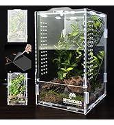 Reptile Terrarium Aquarium Breeding Tank, 7.87" x 4.72" x 4.33" Acrylic Tarantula Enclosure Feedi...
