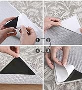 Lahome 16 PCS Rug Tape, Non Slip Rug Gripper for Hardwood Floors Tiles, Reusable Carpet Tape for ...